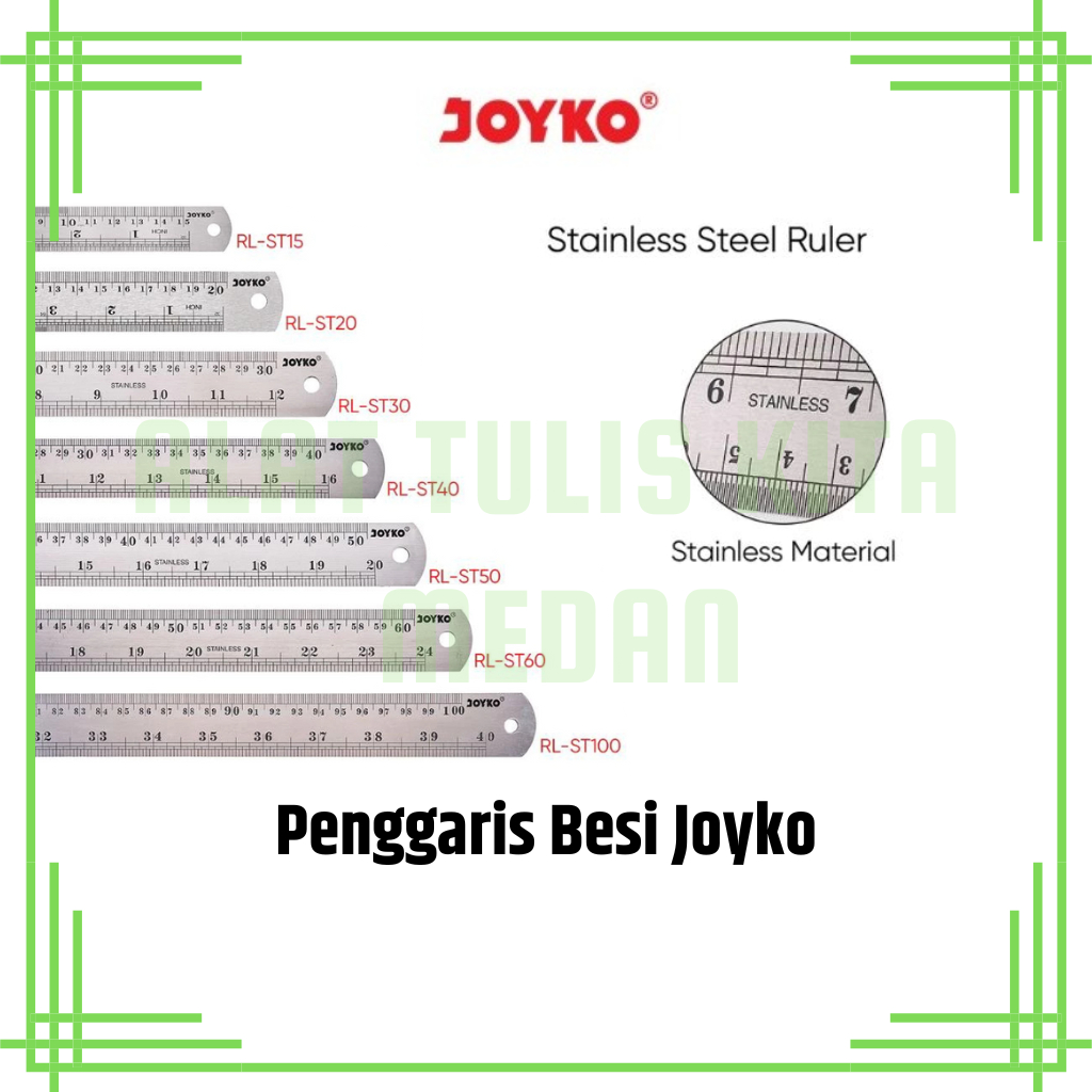 

(1 Pcs) Penggaris Besi Joyko 15cm 20cm 30cm / Rol Besi / Garisan Besi Joyko 15cm ,20cm,30cm