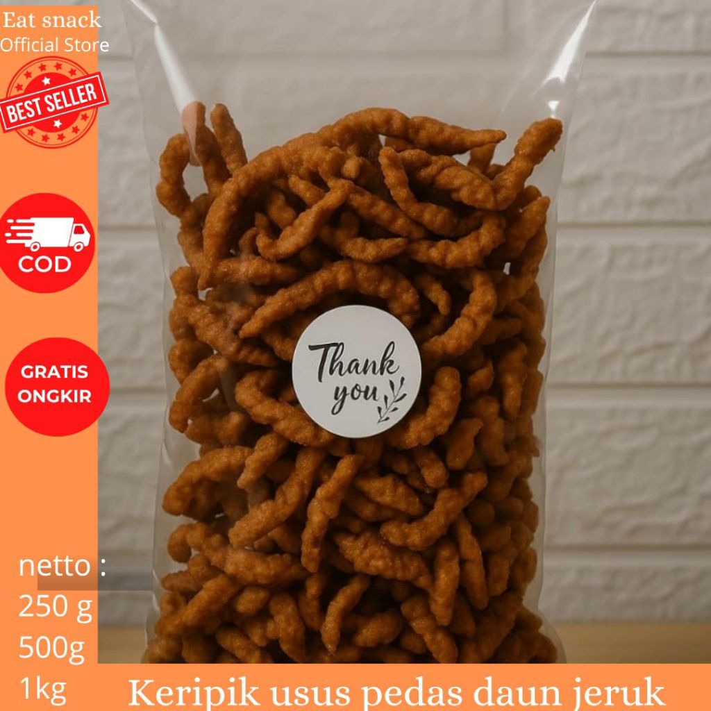 

keripik usus rasa pedas daun jeruk 250G 1kg