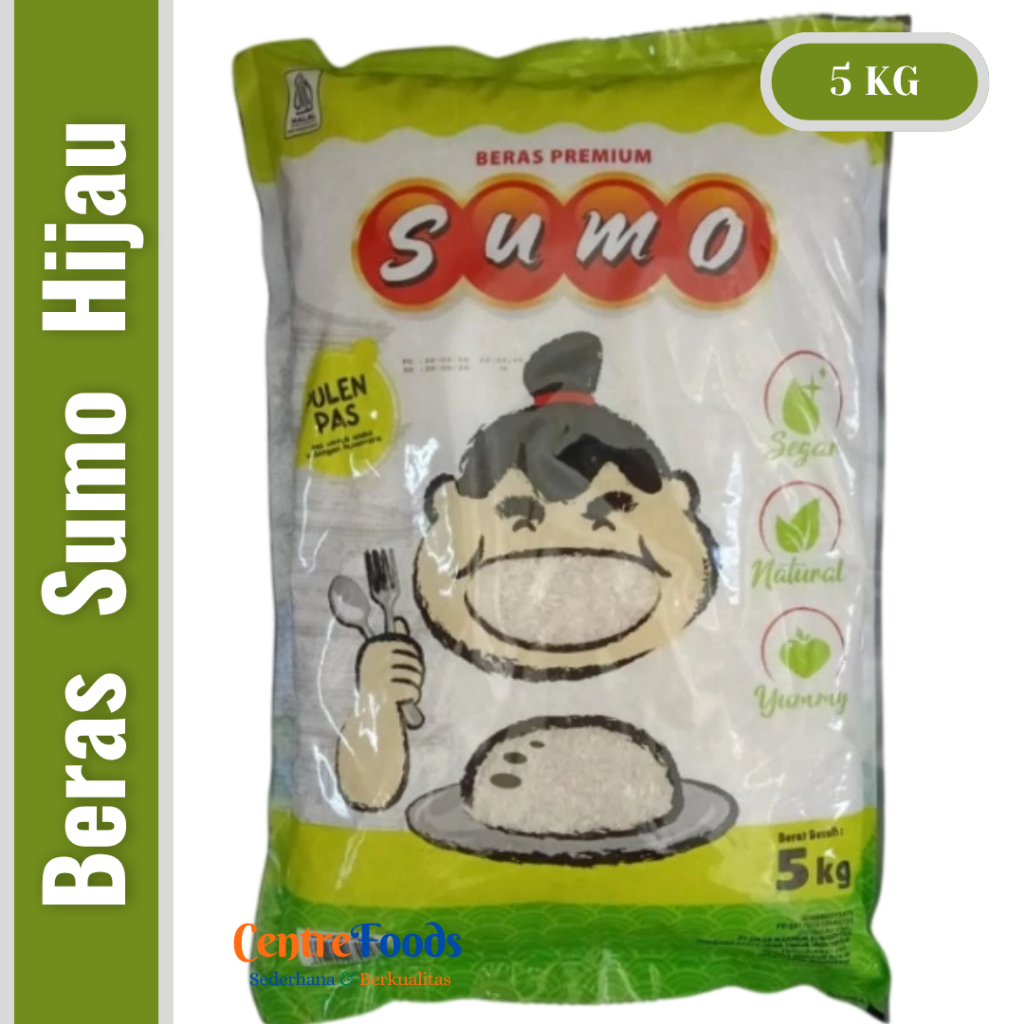 

Beras Pulen Pas Segar Natural Yummy - Beras Premium SUMO | Hijau - 5 Kg [ Harga Per BKS ]