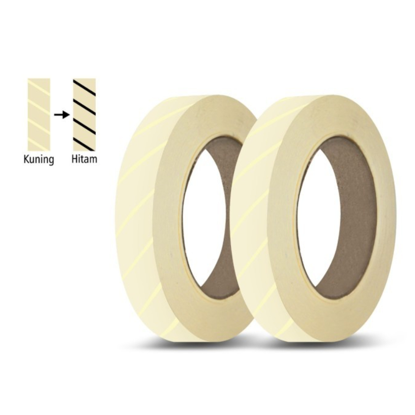 Autoclave Tape Indicator Steam Sterile Sterilisasi 19 mm x 50 mm Roll Lakban Stim Steril