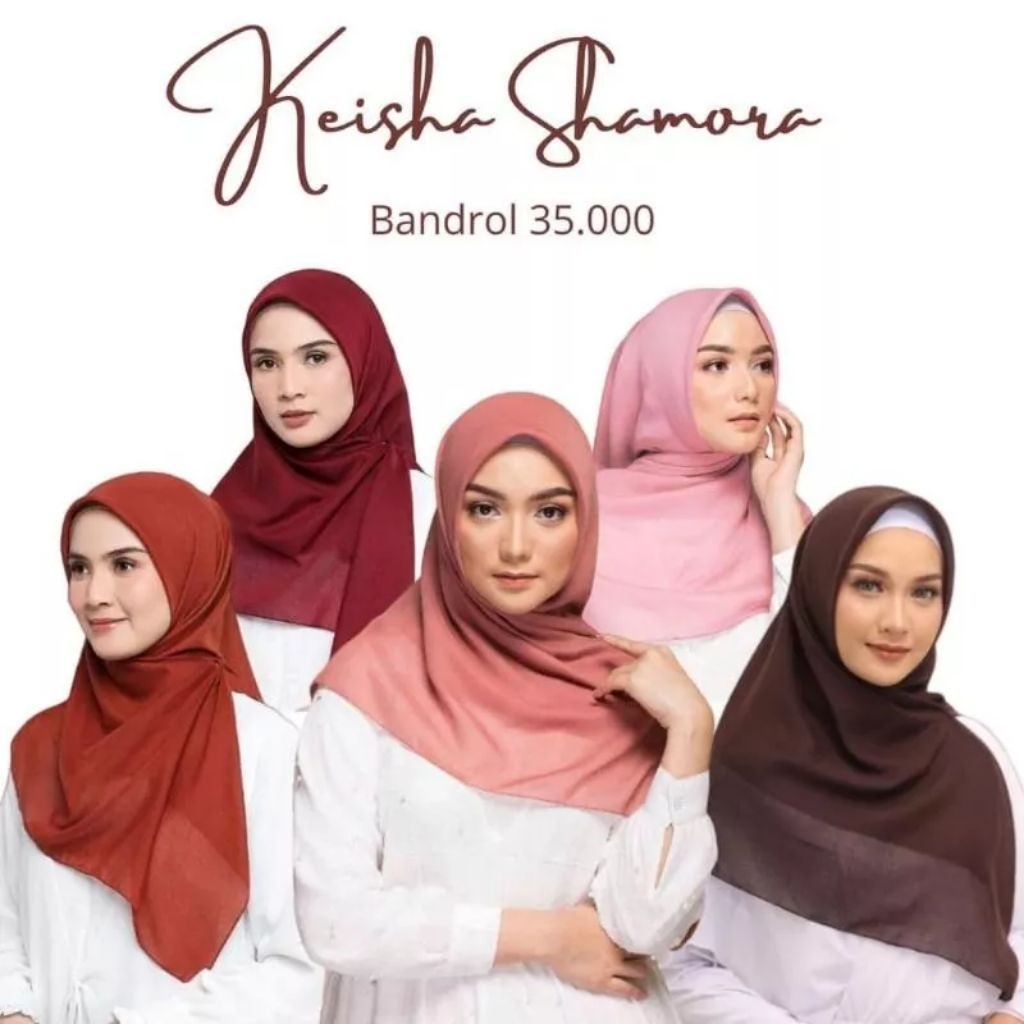 Keisha Shamora Elzatta/kerudung polos elzatta/kerudung polos segiempat elzatta/kerudung polos murah/
