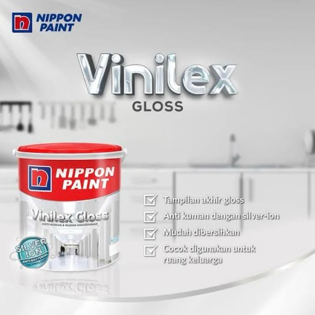 Cat Tembok Vinilex Gloss 12.5 Liter NIPPON PAINT INTERIOR WALL PAINT