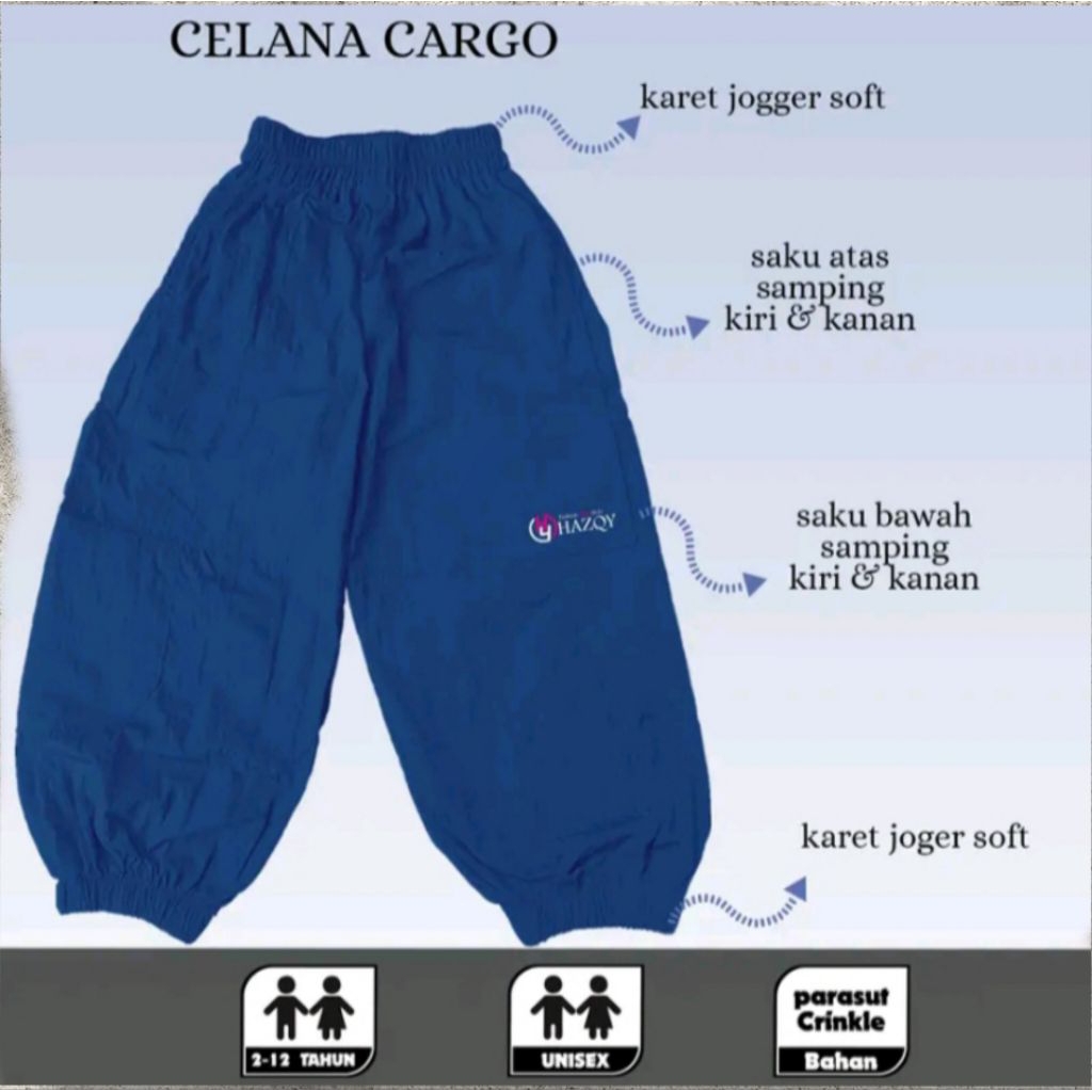 Celana Parasut Anak Laki Laki /Celana Cargo Parasut Anak perempuan Usia 2-13 Tahun/Celana Parasut An