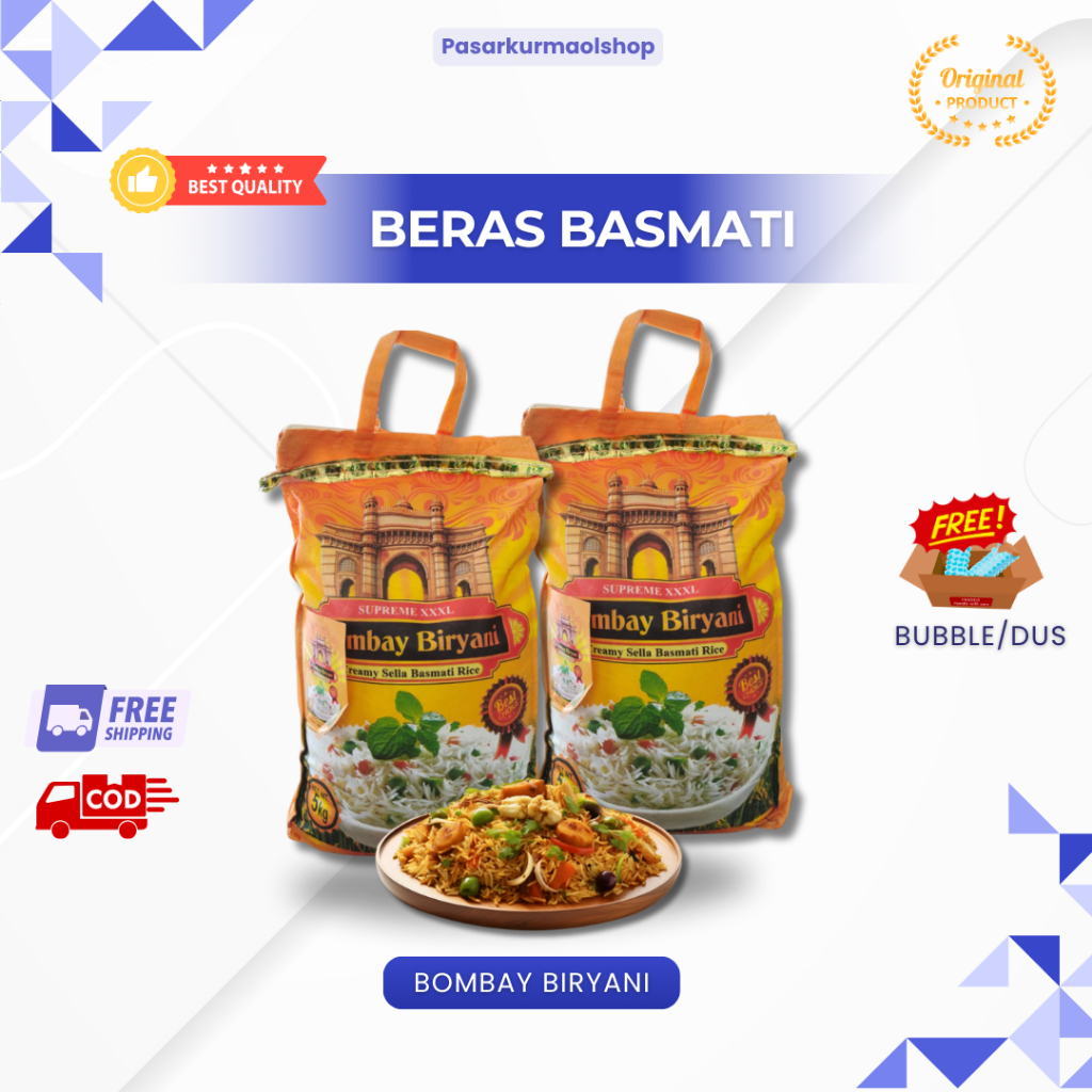 

Beras Basmati Premium | Beras Biryani Super Kemasan 5 Kg & 1Kg