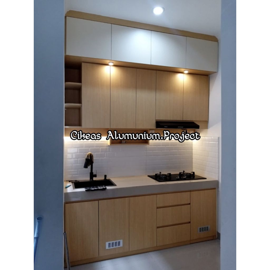 kitchen set alumunium minimalis double layer