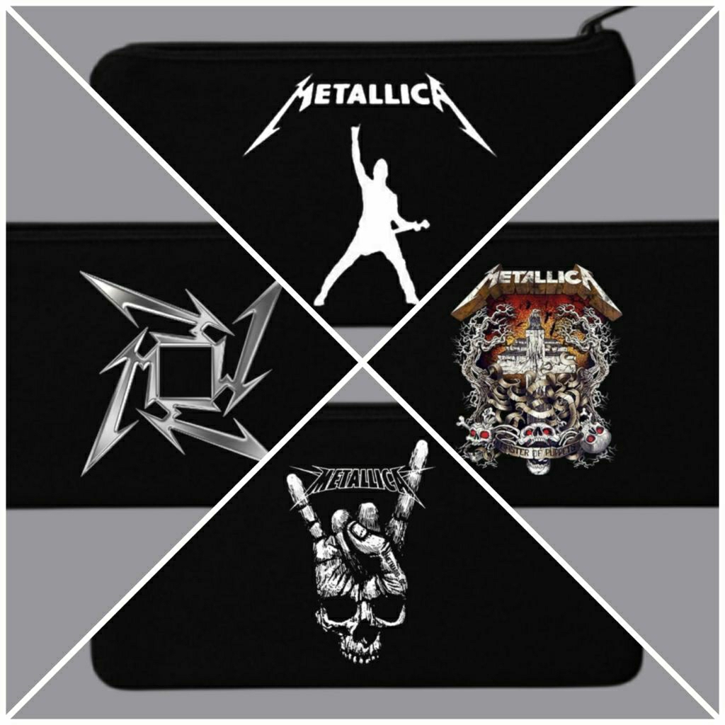 

Tempat pensil grup musik metallica/Tempat alat tulis sekolah kantor/Pouch/Tempat kosmetik/Tempat kartu hp