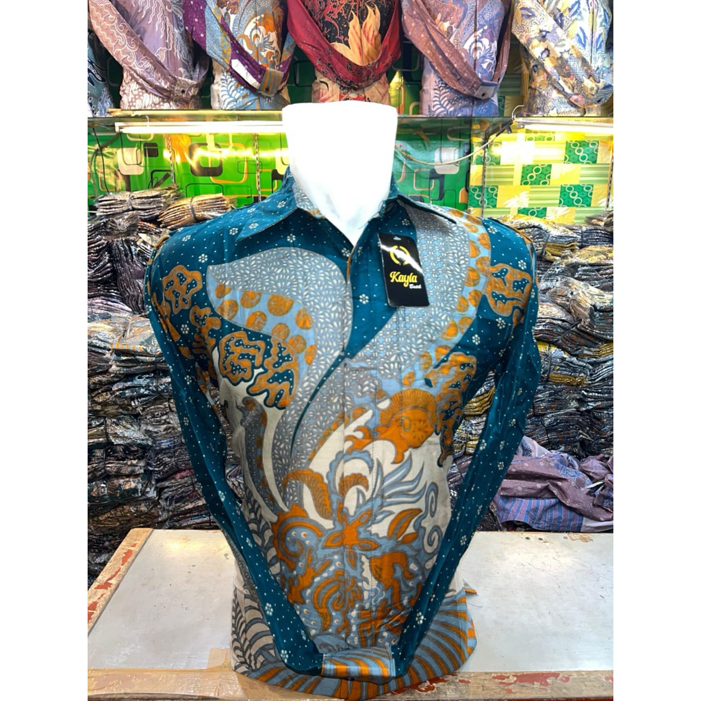 Kemeja batik couple ayah dan anak laki laki warna hijau emerald