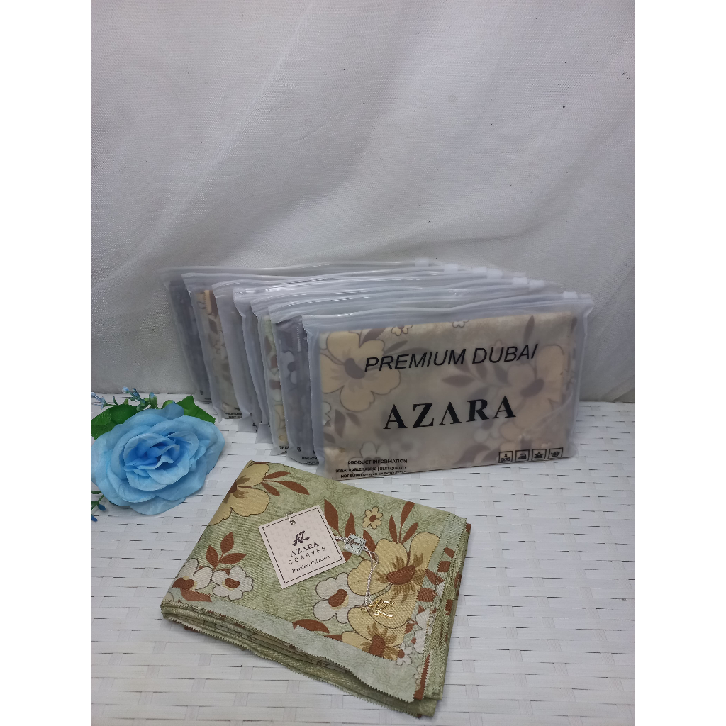 Hijab Segiempat Motif Azara Laser Cut / Voal Oskara Motif Azara LC
