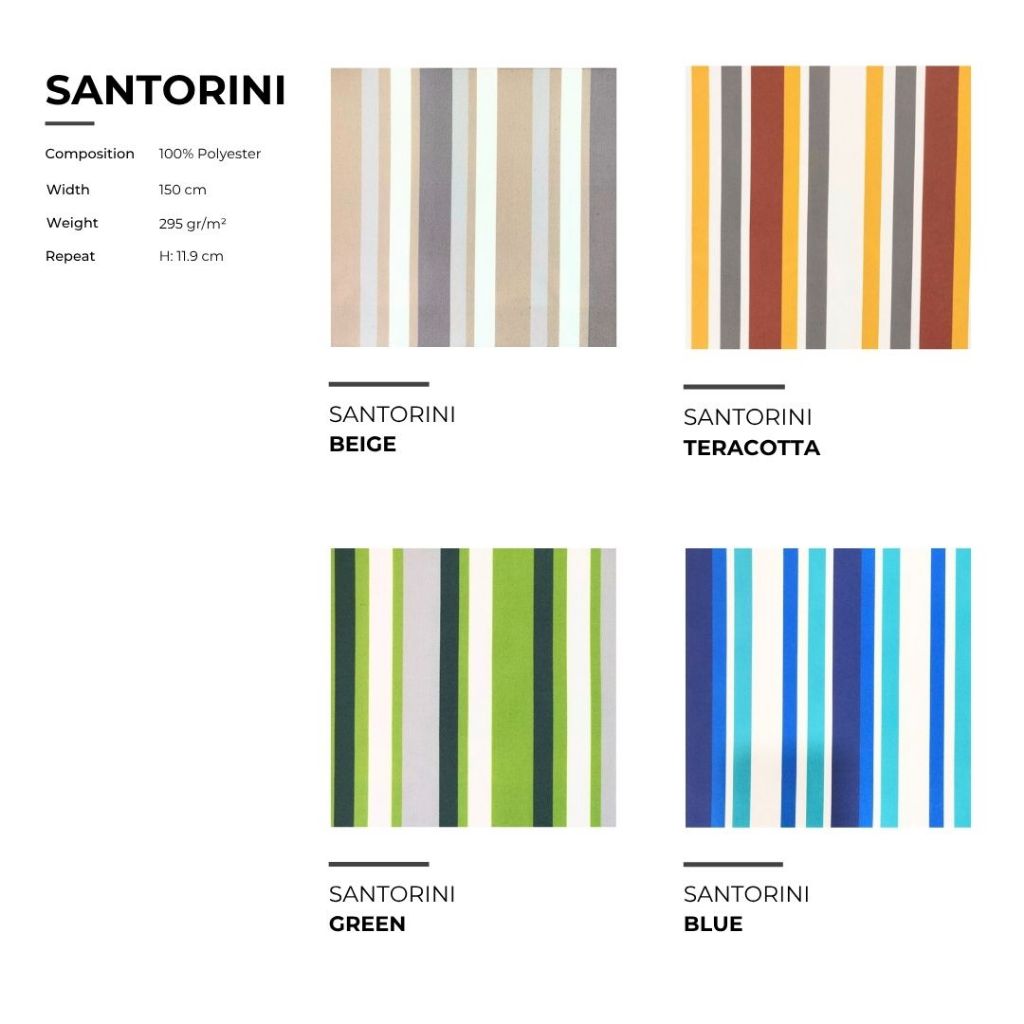 Kain Bahan Outdoor Waterproof Cover Sofa Anti Air Motif Stripe Garis Salur Multicolor SOLARTEX - San