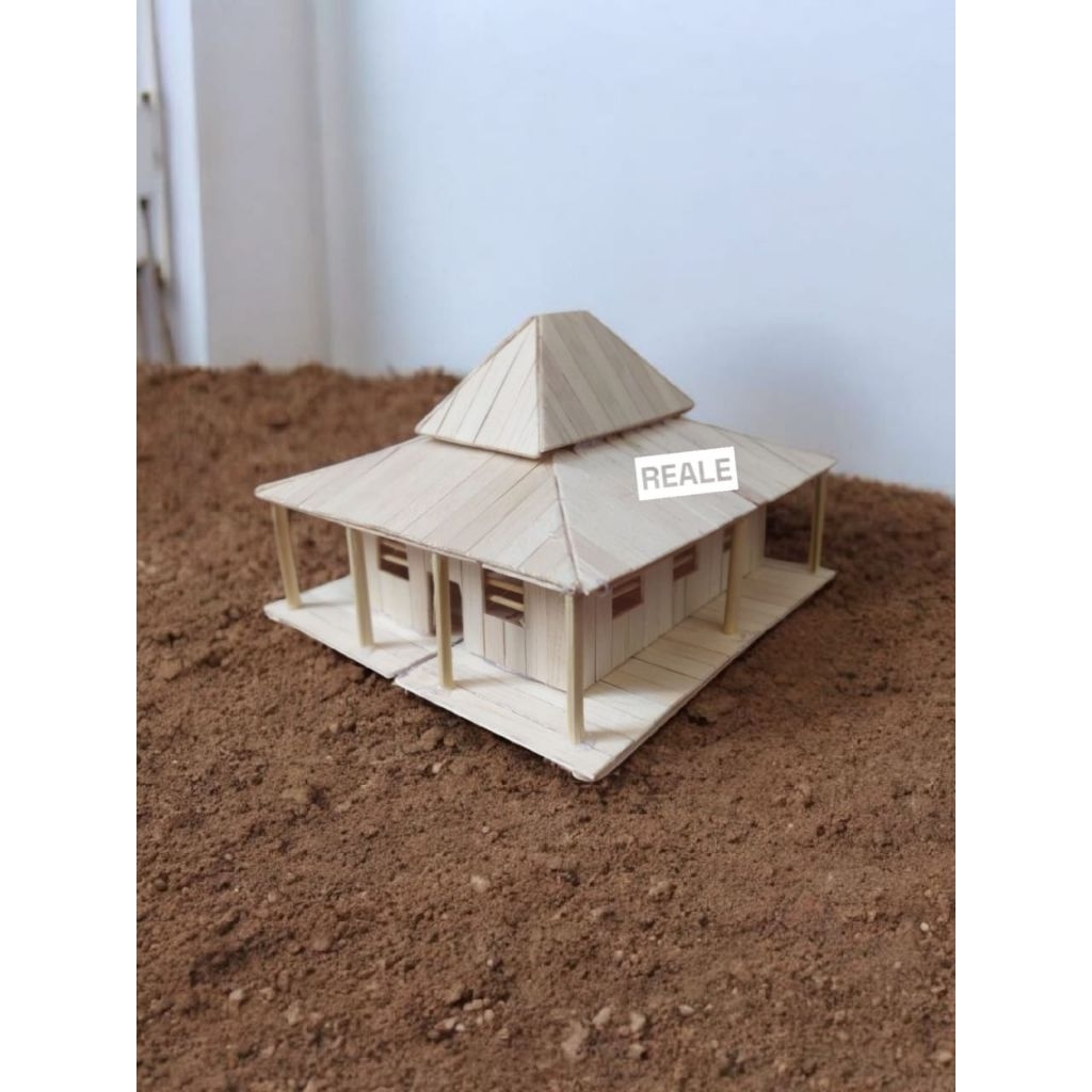 miniatur rumah adat lampung stik eskrim LED