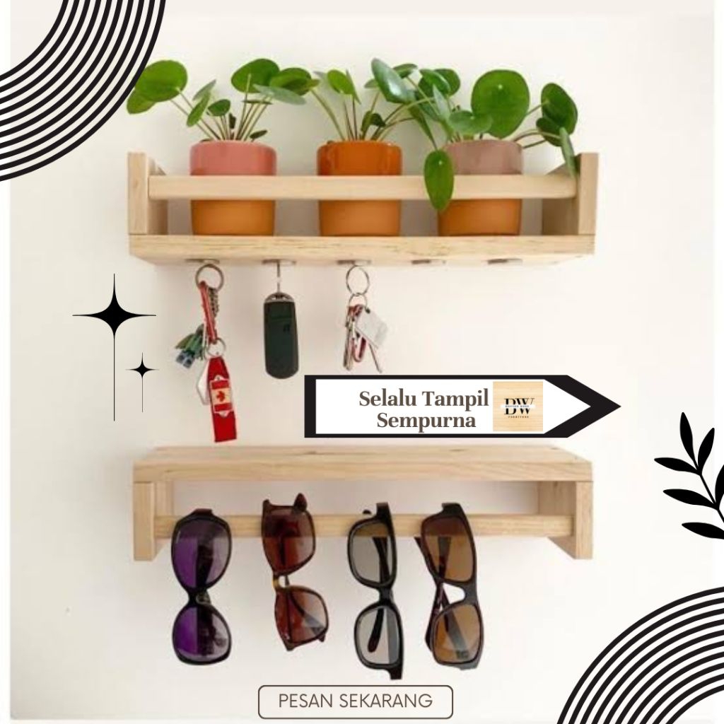 Rak bumbu dapur kayu jati belanda |rak dinding serbaguna |rak buku nempel dinding multifungsi| rak k