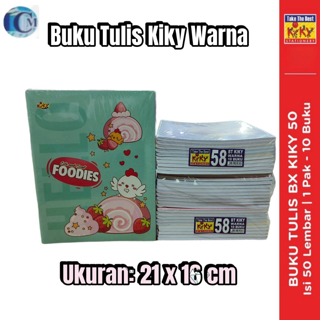 

Buku Tulis Berwarna Kiky 58 1 Pack (10 Buku)