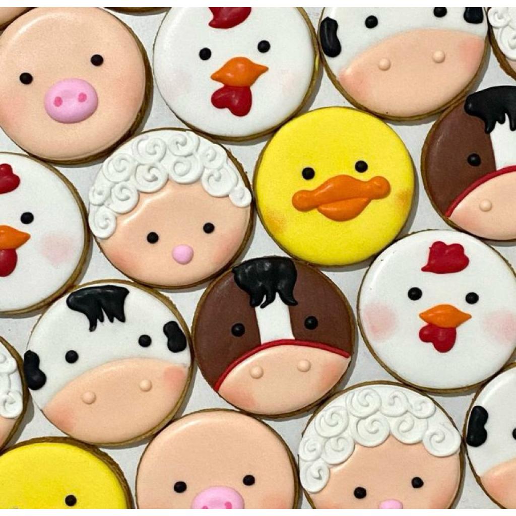

Farm Chicken Duck Cow Cookies Character - Sugar Cookies / Decorated Cookies / Kukis Hias