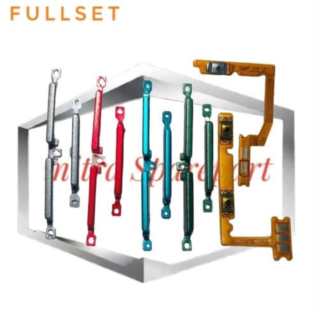 Tombol Flexible On Off Volume Realme C3 5i - Fullset Tombol Power Volume Realme C3/5i