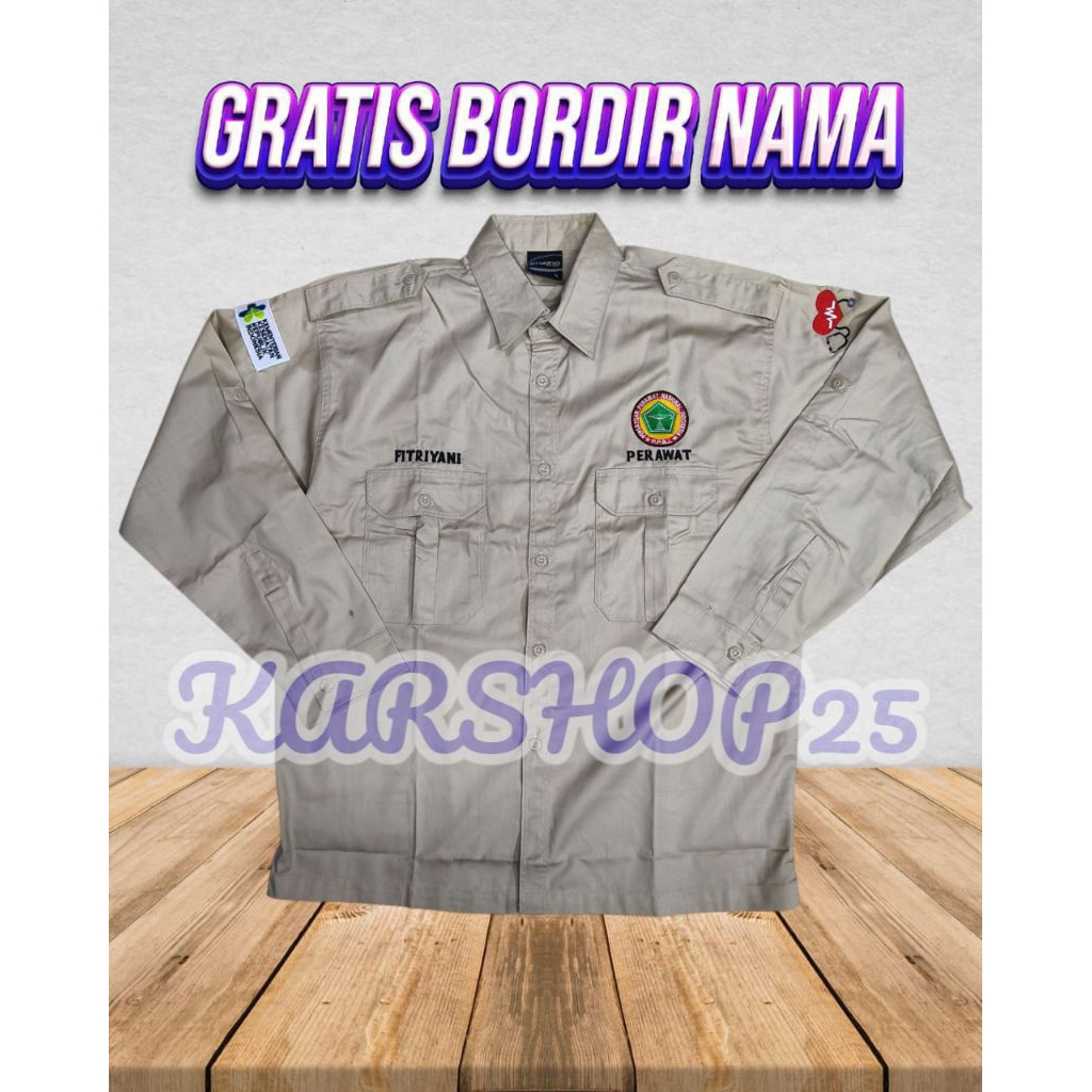 KEMEJA PERAWAT LENGAN PANJANG TERBARU SERAGAM PDH PPNI ATASAN BAJU PPNI KEMEJA PERAWAT BAJU PERAWAT