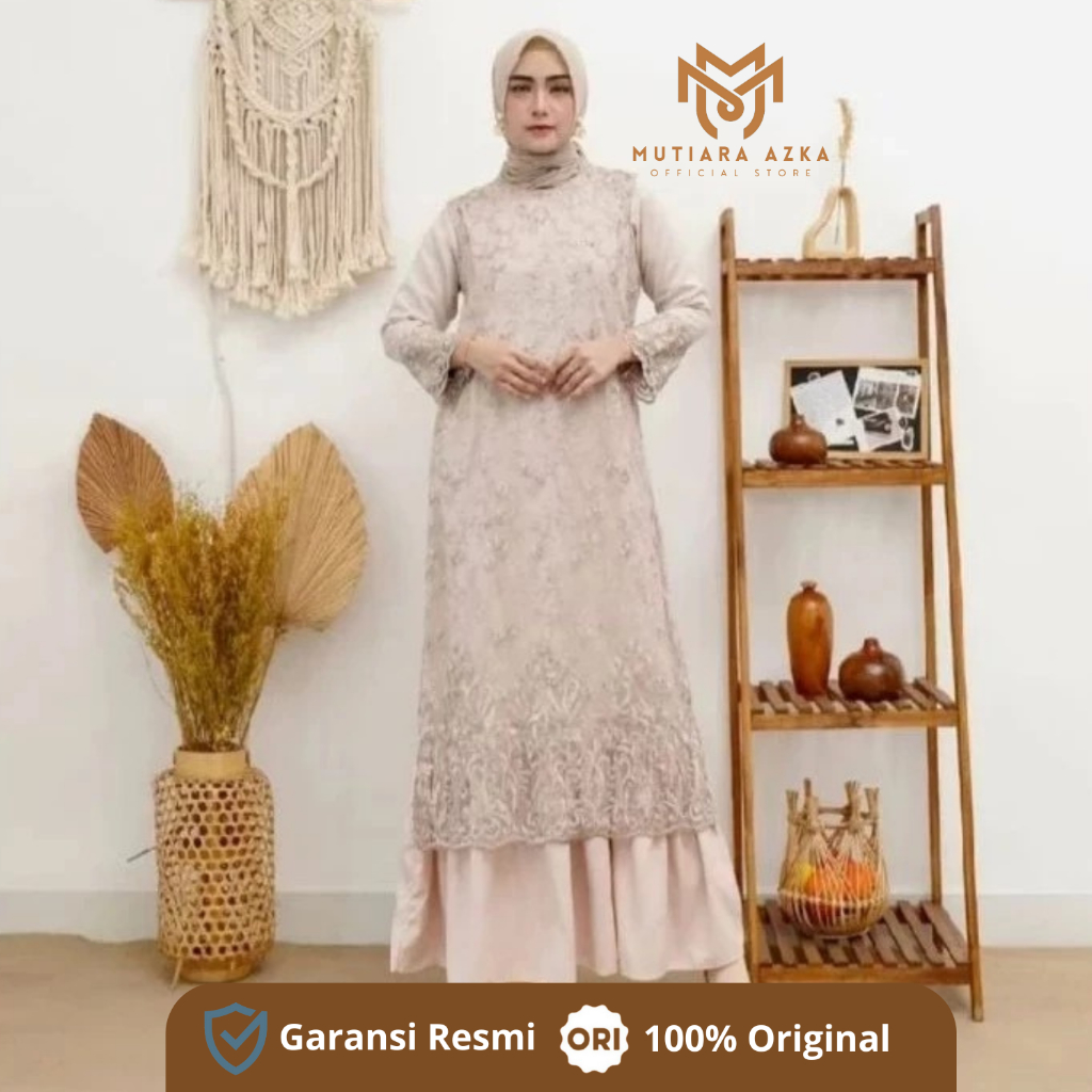 Outer Cardigan Long Vest Brokat Rompi Brukat Luaran Gamis Terbaru Tile Premium