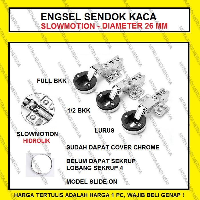 Engsel Sendok Kaca Slowmotion Engsel Lemari Kaca Hidrolik Chrome