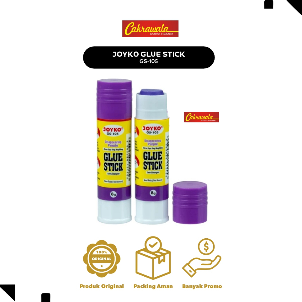 

JOYKO GLUE STICK GS-105 | Lem Batang Ungu 8gr Disappearing Purple | Lem Stik Aman & Kuat Non-Toxic