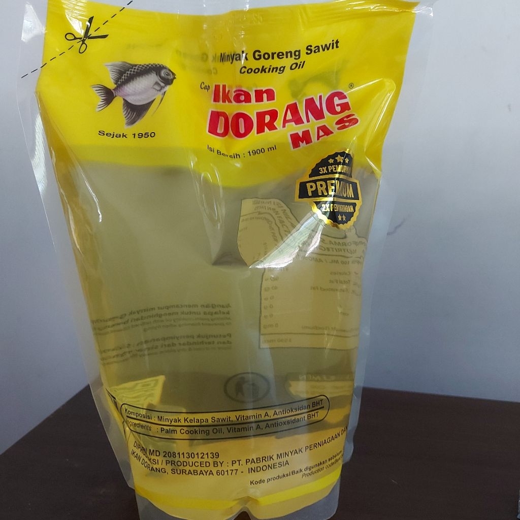 

Minyak Goreng Kelapa Sawit Ikan Dorang Mas Refill 1.9 liter