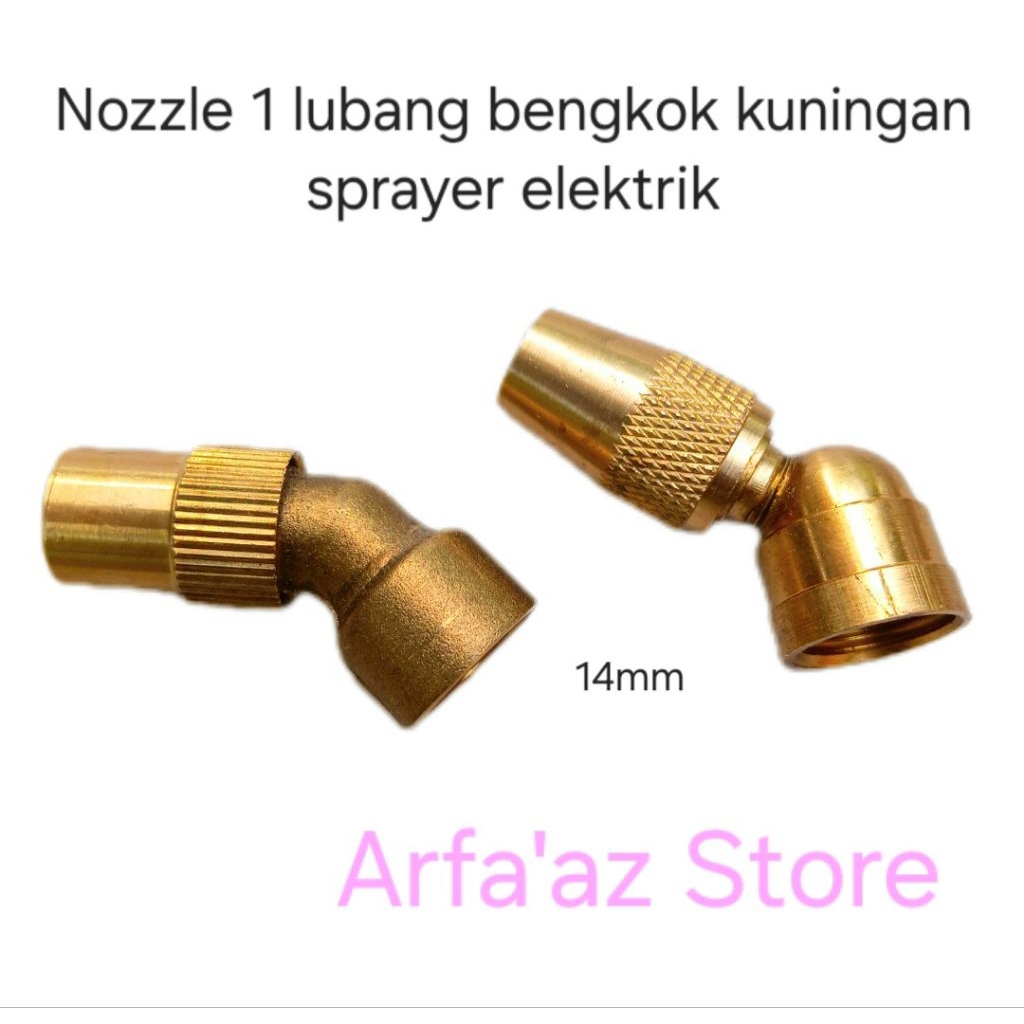 Nozzle 1 lubang bengkok kuningan spuyer sprayer elektrik