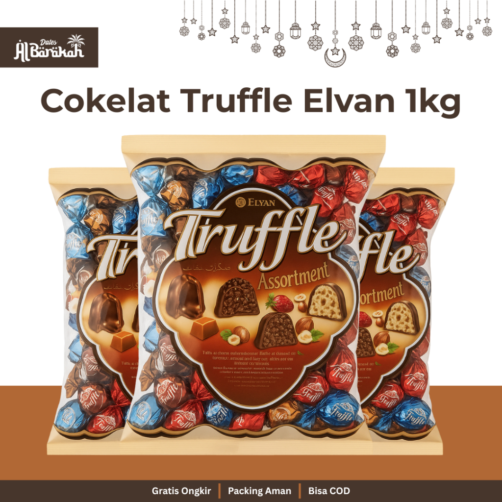 

Coklat Truffle Elvan 1Kg Rasa Mix Kualitas Premium Kemasan Repack