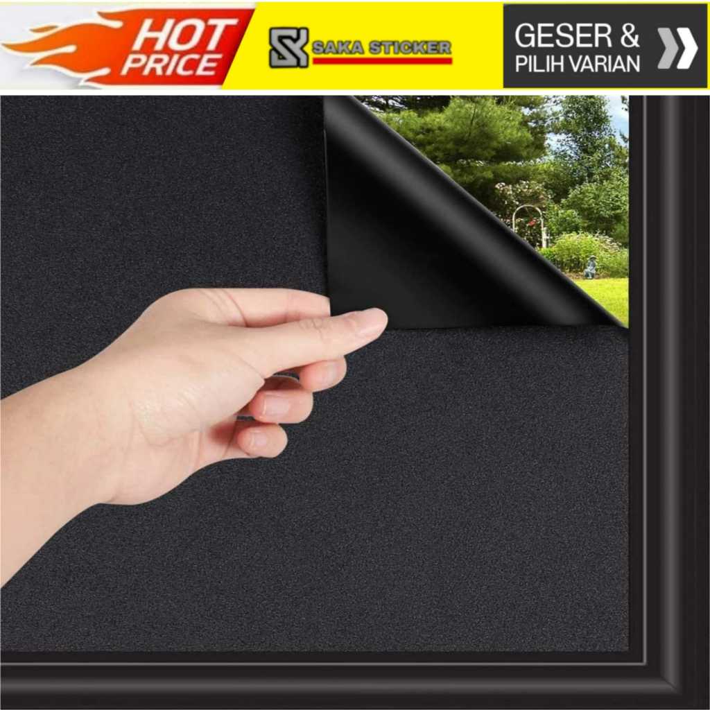 Penutup Kaca Jendela | Stiker Hitam | Sandblast Kaca