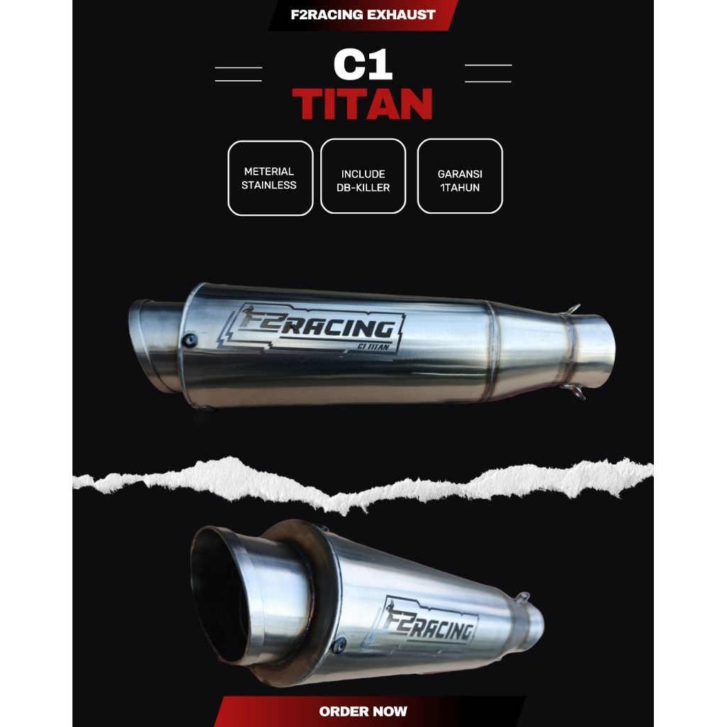 SILINCER F2RACING EXHAUST TYPE C1TITAN ORIGINAL INLET 50