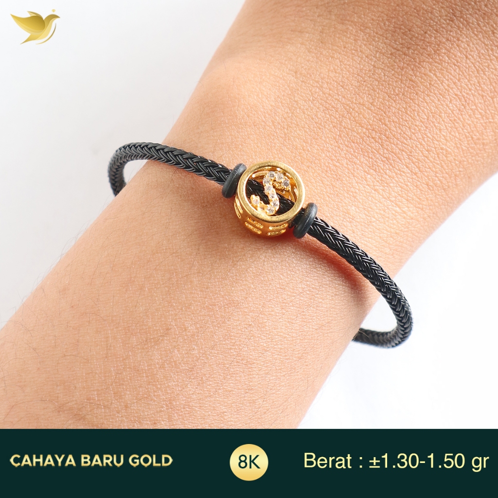 Gelang Emas Huruf Tali Miami 8K Cahaya Baru Gold