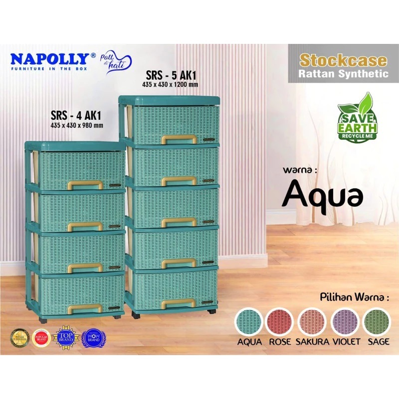 Lemari Plastik Laci Napolly 5 Susun / 5 Laci CONTAC