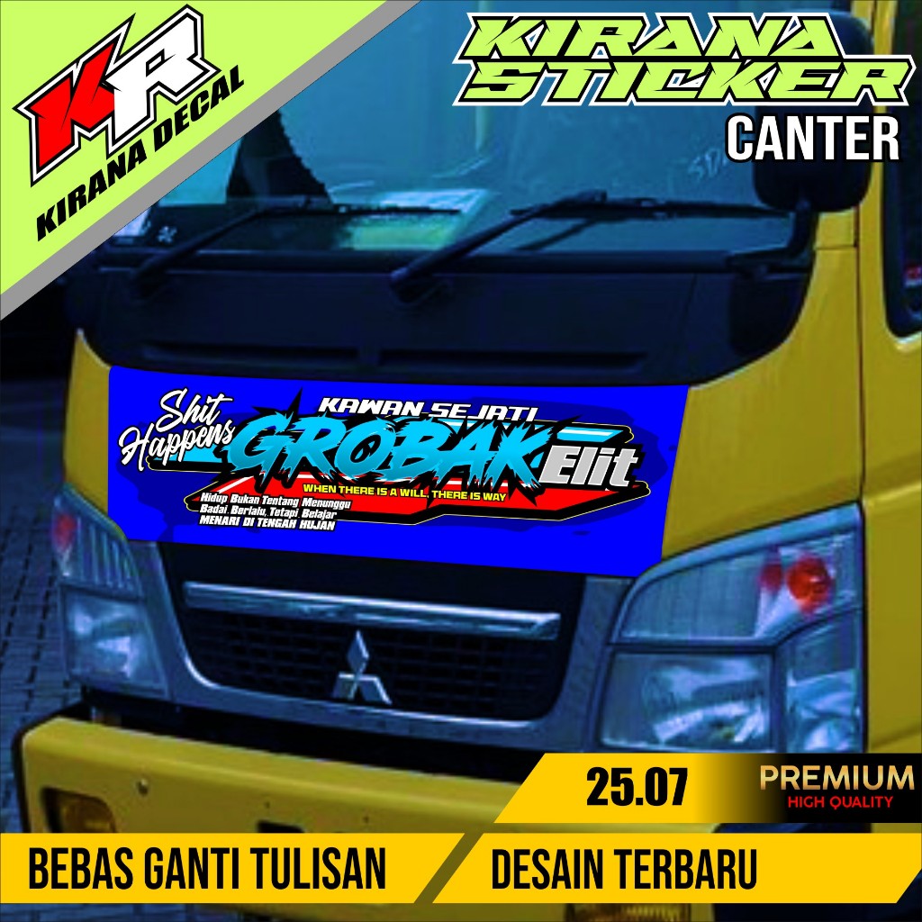 Stiker kabin depan Canter stiker variasi Truck Canter stiker Truck kode 25.07