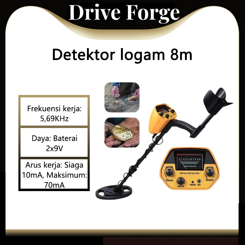 【Drive Forge】Detektor Emas Asli Luar Ruangan Genggam yang Dapat Disesuaikan Detektor Presisi Tinggi 