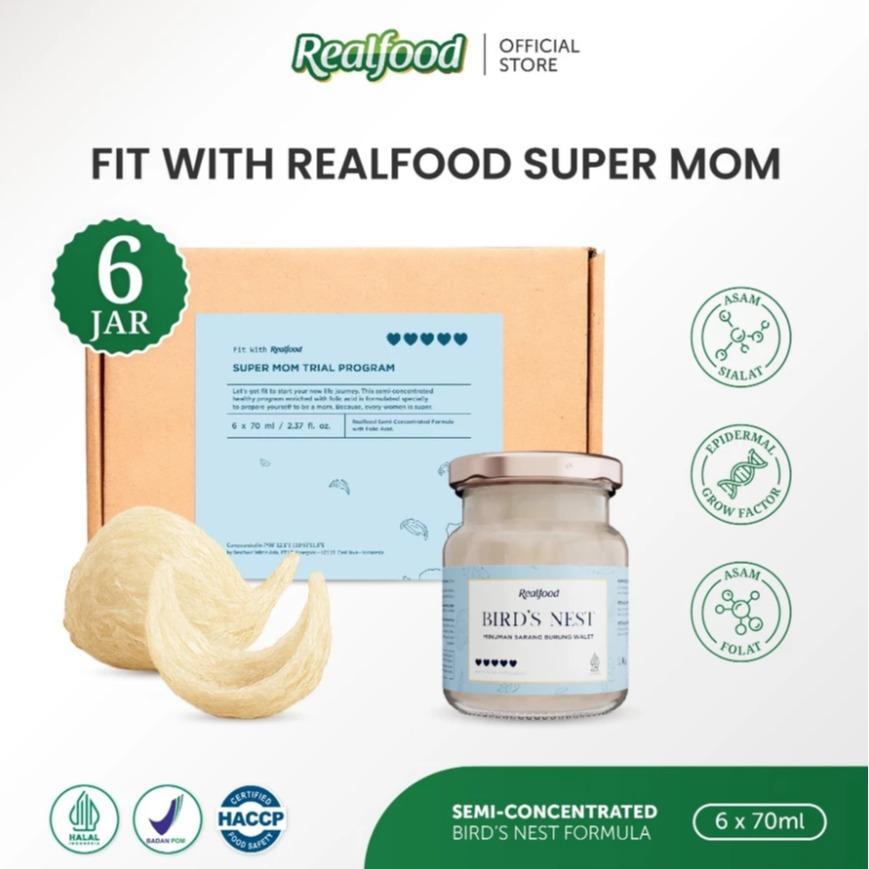 

Realfood Super Mom Minuman Sarang Burung Walet 6 jar - Dengan Premiks Vitamin (Asam Folat) - Siap di konsumsi - Lavie baby house