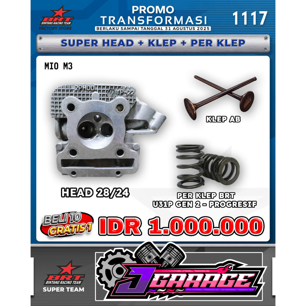 HEAD MIO M3 - BRT - MENTAHAN HEAD 28/24 + KLEP + PER KLEP