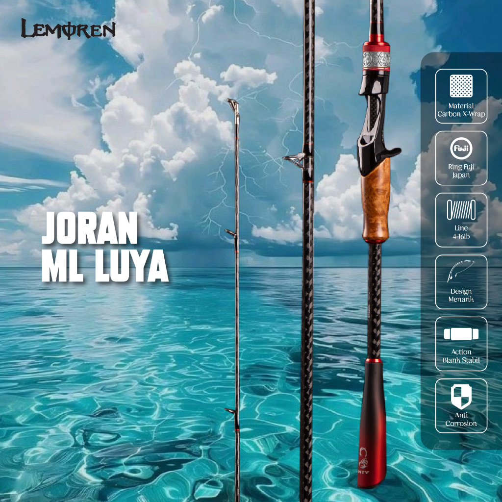 Joran Pancing Lemoren Fire Shadow 4-16lbs 1.98M/2.1M/2.28M joran pancing blank karbon Xwrap JP009