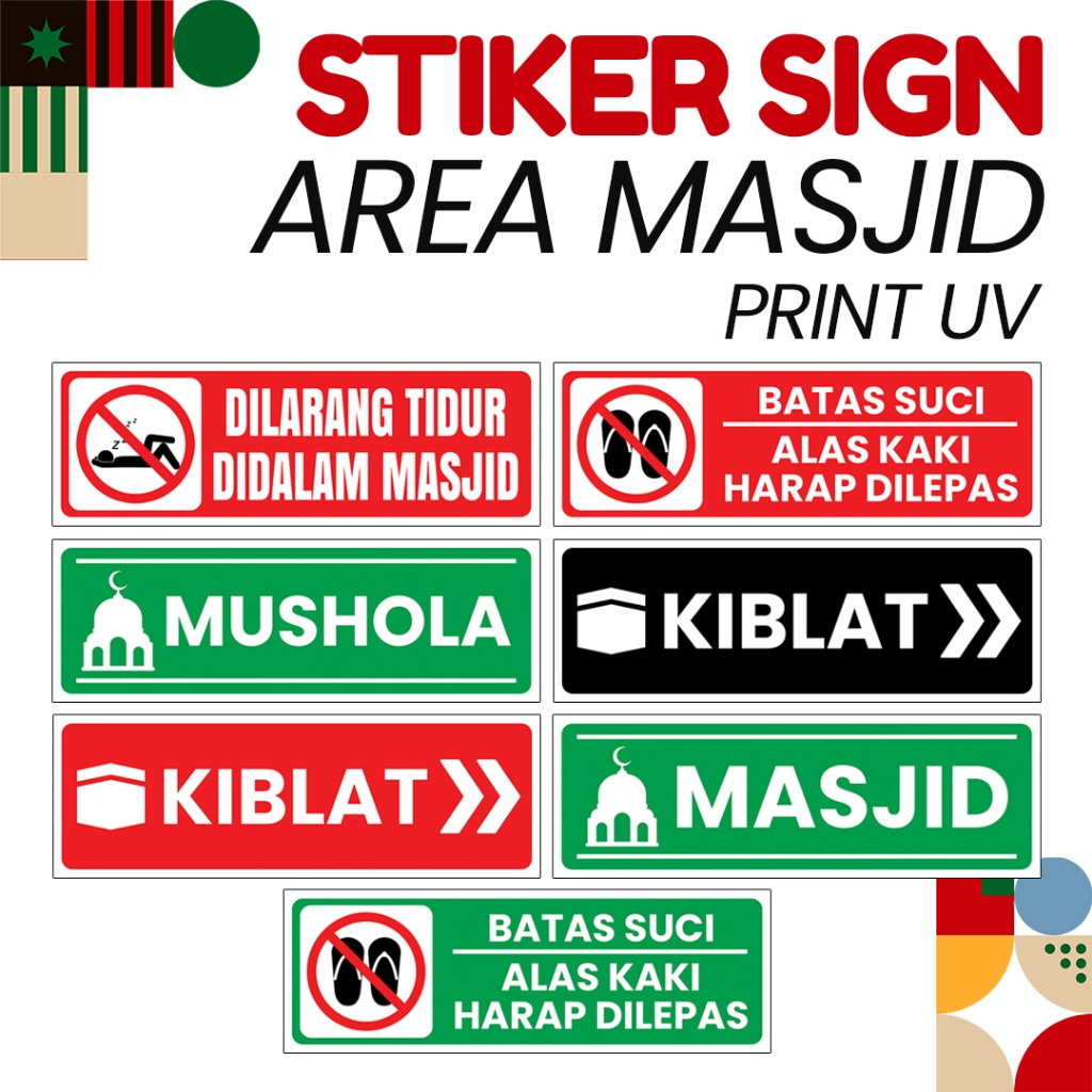 

Sticker Sign untuk area mesjid