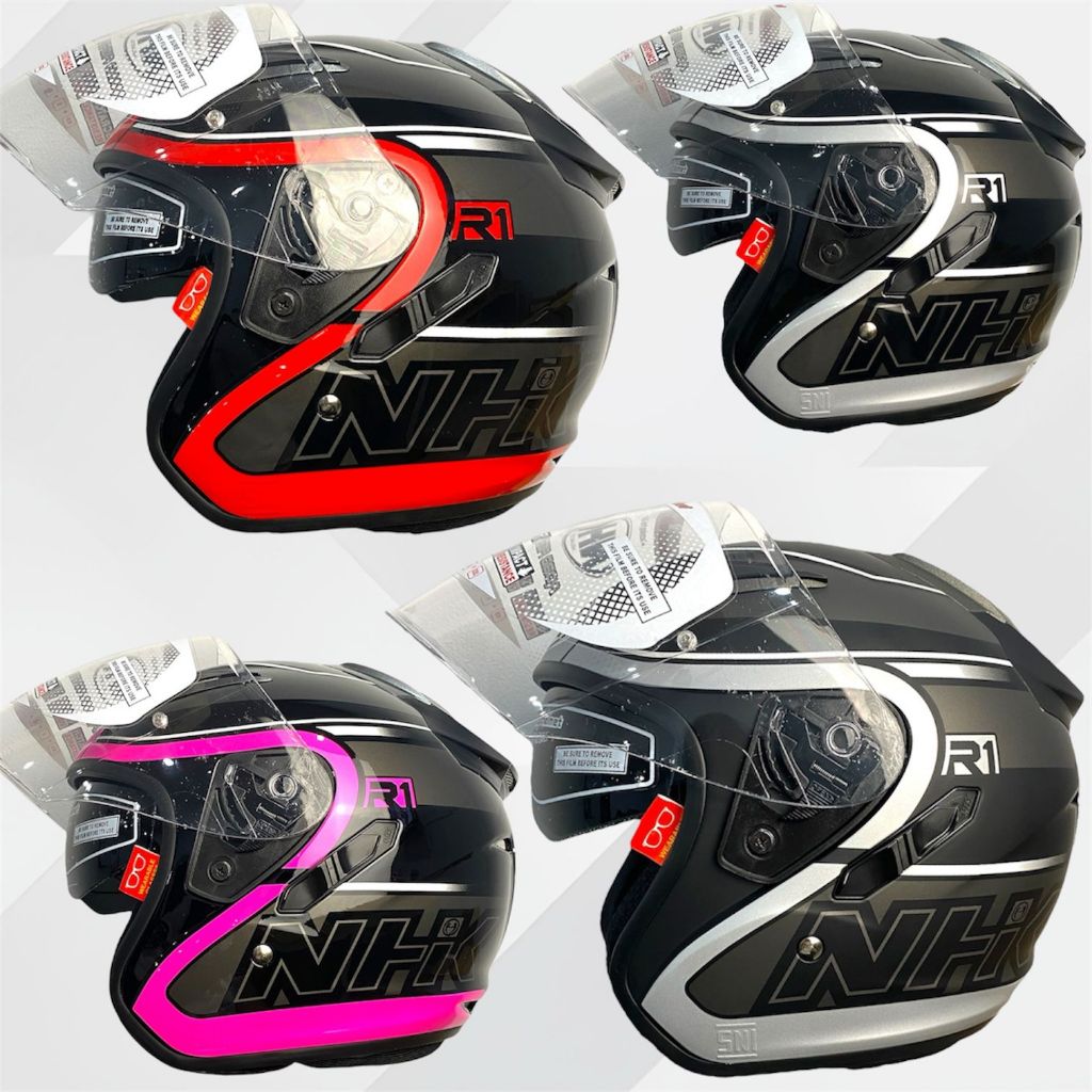 HELM NHK R1 ROAD RACE NHK R-1 MOTIF ROAD RACE DOUBLE VISOR