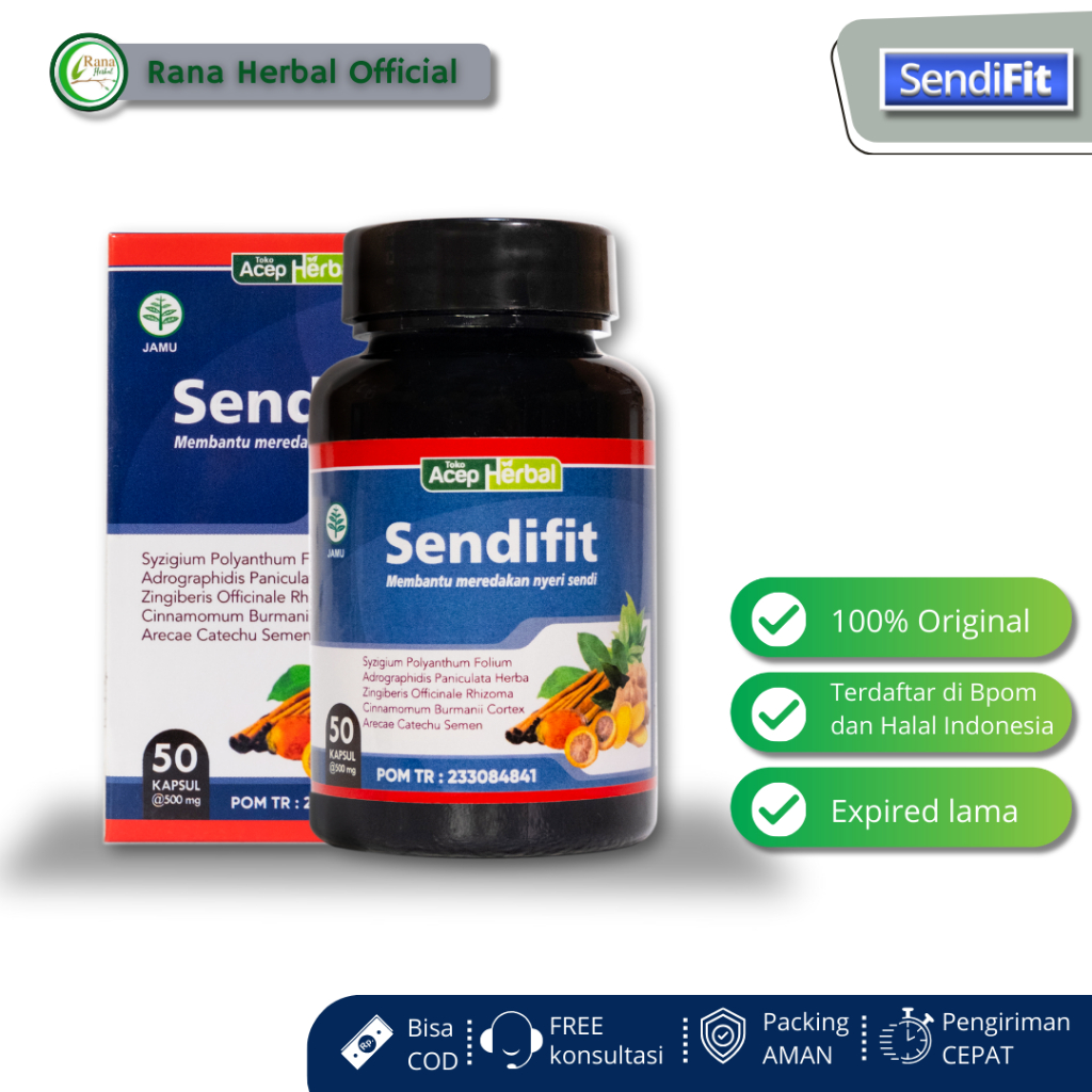Sendifit - ORIGINAL isi 50 Kapsul acep herbal sendivit sendi vit sendi fit