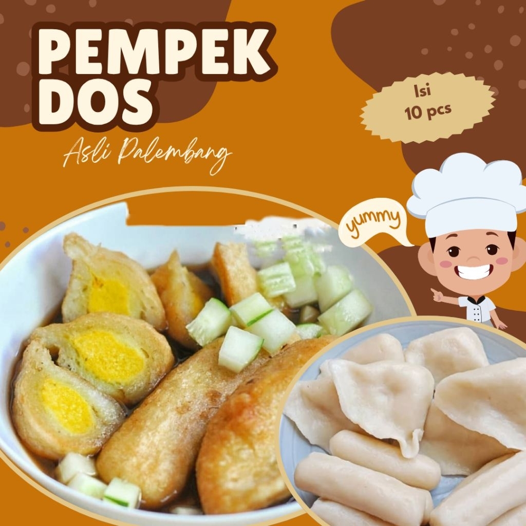

PEMPEK DOS SATU PAK ISI 10 PCS FREE KUAH CUKO