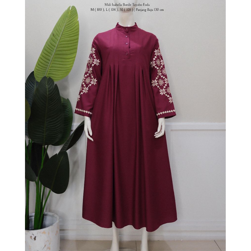 MIDI DRESS BORDIR KATUN IMA TOYOBO IMPORT | MIDI DRESS TOYOBO PREMIUM | DRESS VIRAL