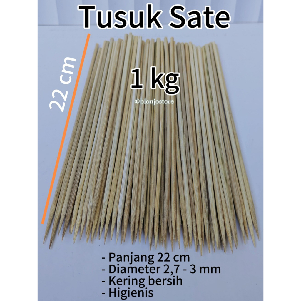 Tusuk Sate Bambu Kualitas Runcing Kuat dan Halus - Tusukan Sate Ayam Sate kambing Tusuk Buket Kiloan