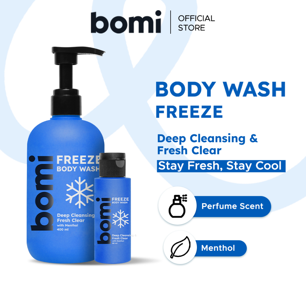 BOMI Freeze Deep Cleansing & Fresh Clear Body Wash / Sabun Mandi Cair / Shower Gel / Sabun Mandi Unt