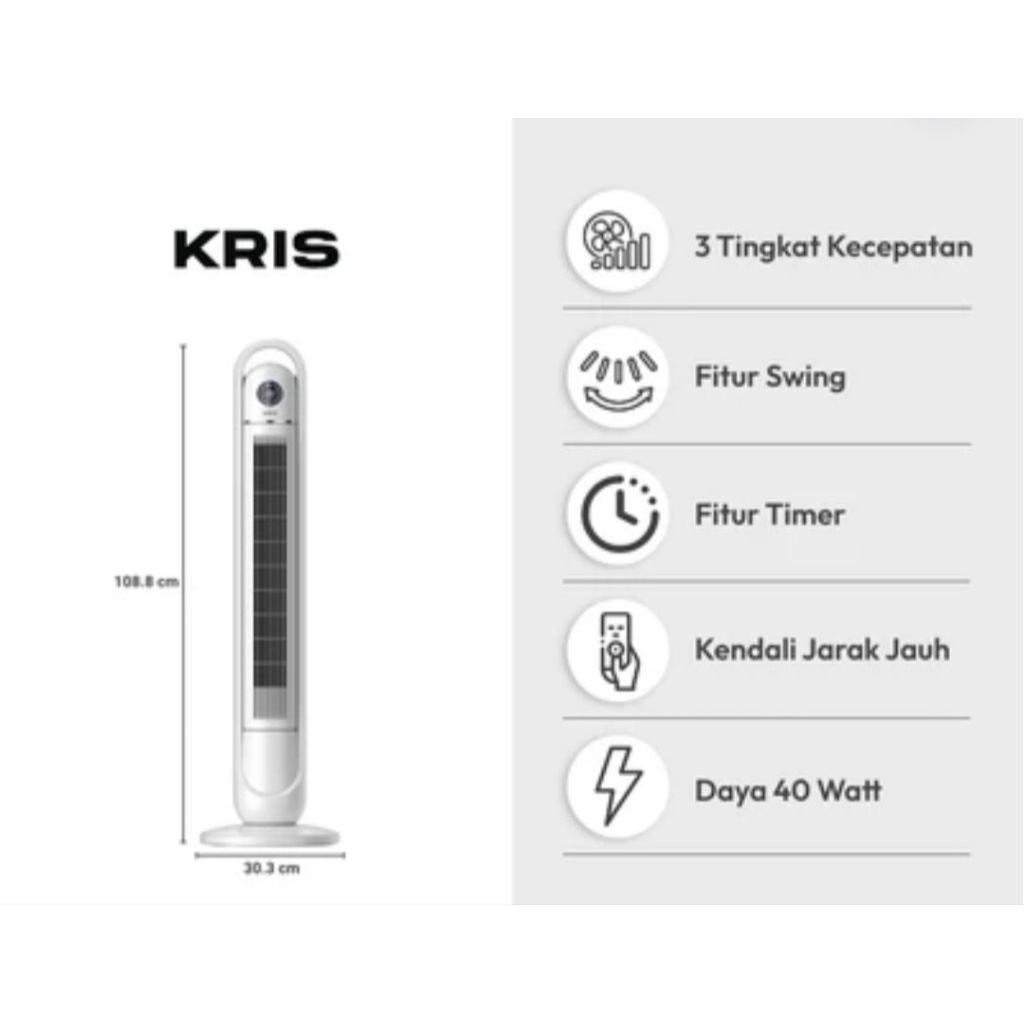 kris kipas angin lantai kipas tower pedestal fan design premium