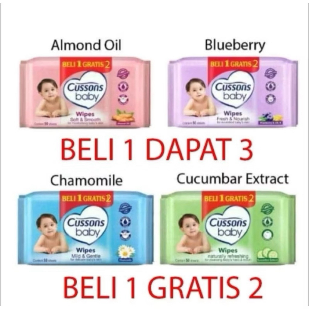 Cussons Baby Wipes Tissue Basah Cusson Tissu Basah Bayi Beli 1 Gratis 2
