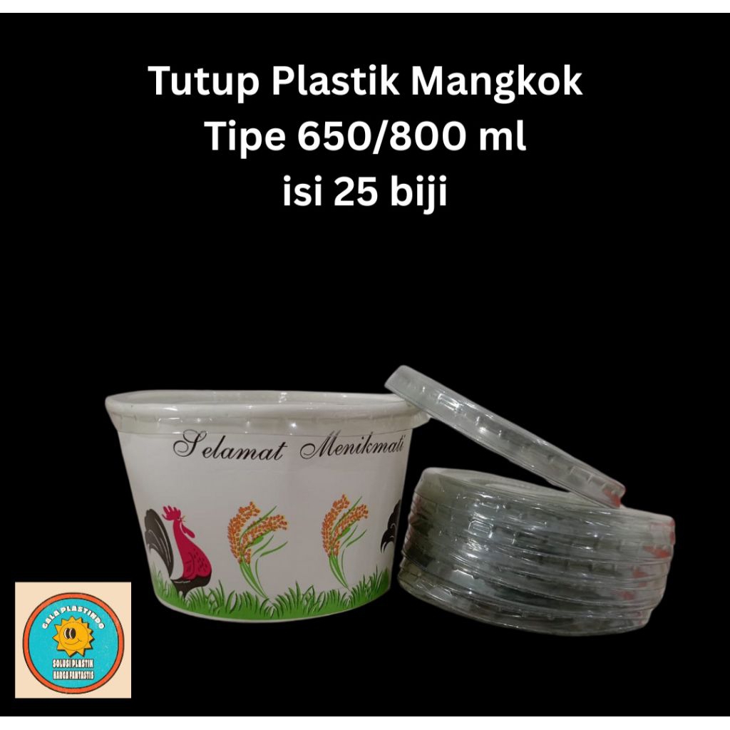 tutup plastik paper bowl/tutup plastik mangkok kertas