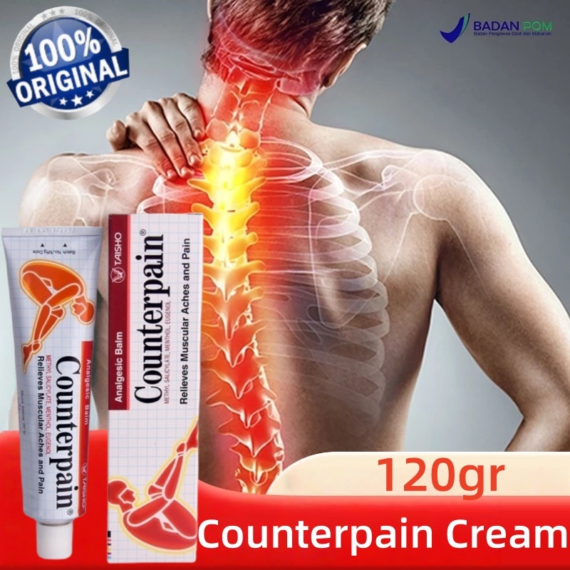 【100%ORI】Counterpain Cream 120gr Thailand Hot Cream Krim Analgesic Balm Meringankan Nyeri / Encok / 
