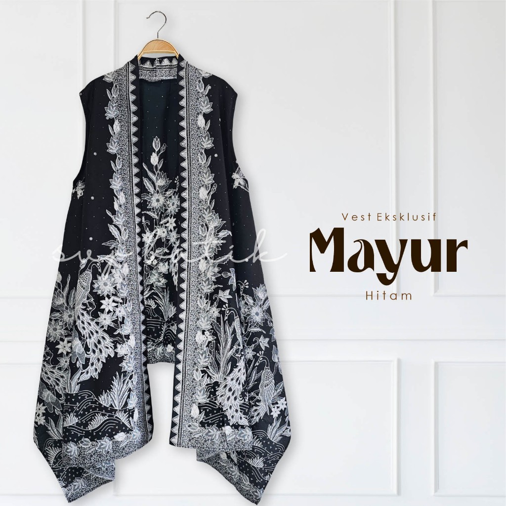 Batik wanita terbaru modern kekinian atasan batik vest outer cardigan long batik ori svj solo high q
