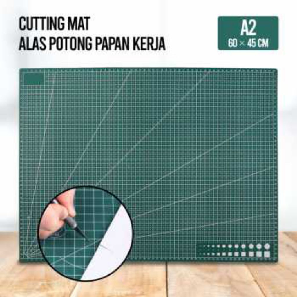 

Working Pad Cutting Mat Alas Potong Papan Kerja A2 60x45cm - QJ3 - Green - 100%ORI