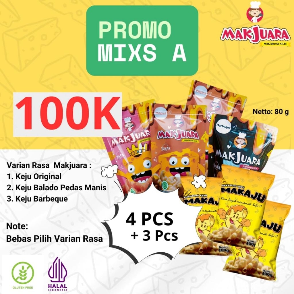 

Paket Bundling Mix A Camilan Makaroni Keju Makjuara