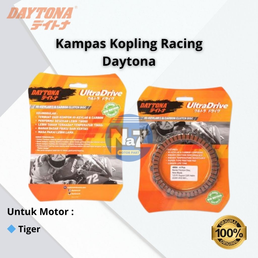 Plat Plate Kampas Kopling Racing Daytona Ultradrive Original N/P 4601 Untuk Motor Honda Tiger