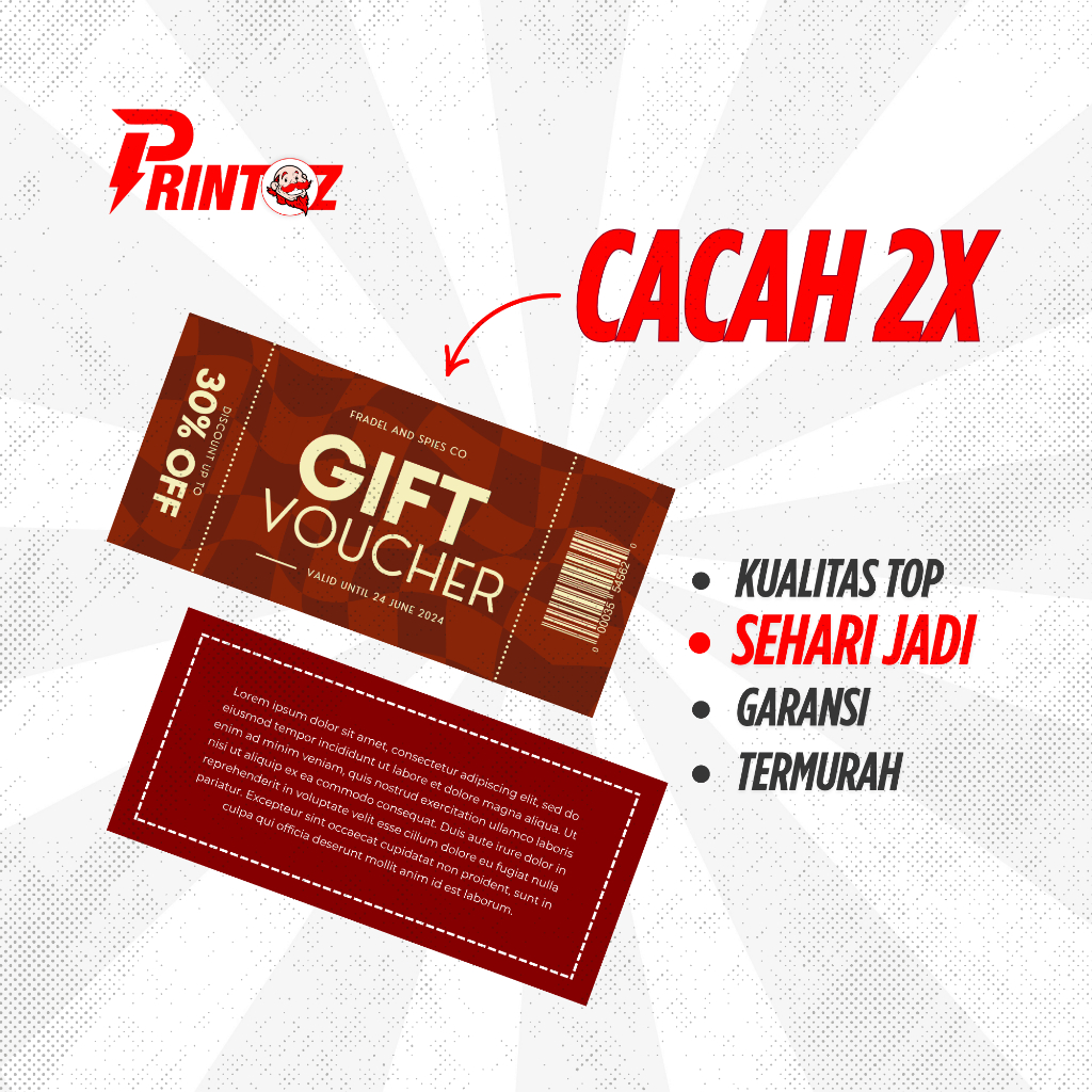 

Cetak Voucher Cacah 2x Art Paper 150gsm